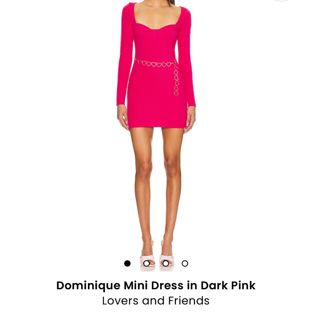 Dominique Mini Dress in Dark Pink